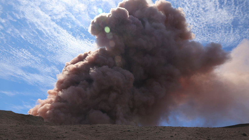 A plume of ash rises from the Puu Oo vent on Hawaii’s Kilaueaa Volcano after a magnitude 5.0 earthquake on Thursday, May 3, 2018.